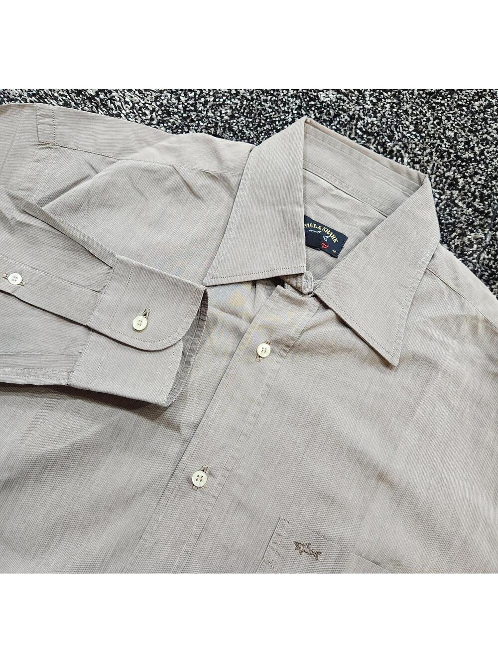 PAUL & SHARK YACHTING Made in Italy Mens Size 40 Button Down Shirt Brown Large